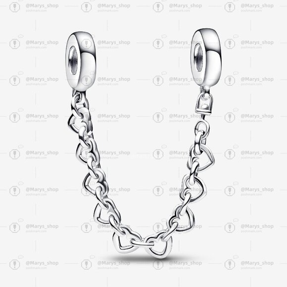Pandora Linked Hearts Safety Chain - Picture 1 of 4